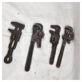 Lot of 4 Miniature Pipe Wrenches