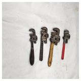 Lot of 4 Miniature Pipe Wrenches