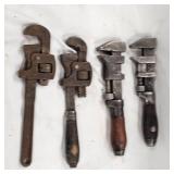 Lot of 4 Miniature Pipe Wrenches