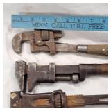 4 Vintage Pipe Wrenches