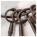 Large Ring of Jail House Skeleton Keys and Vintage German House Keys