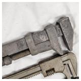 (3) Straight Handle Adj. Jaw Wrenches, 1950