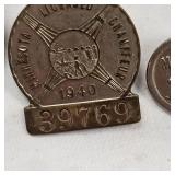 Early 20th Century MN Chauffer License Badges and Silver Spoon
