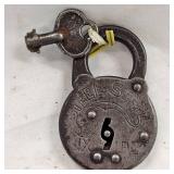 Vintage Segal Six Lever Padlock with Key
