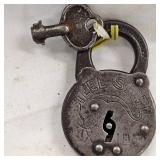 Vintage Segal Six Lever Padlock with Key
