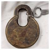Vintage Keystone 6 Lever Padlock by Miller Lock Co, Circa 1886-1916