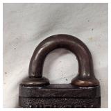 Classic Hickory 114 Pin Tumbler Pushkey Padlock, Early 1900