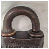 Classic Hickory 114 Pin Tumbler Pushkey Padlock, Early 1900