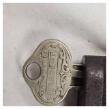 Classic Hickory 114 Pin Tumbler Pushkey Padlock, Early 1900