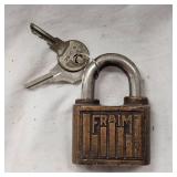 Early to Mid 20th Century Fraim Lock Company Padlock