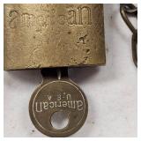 American Padlock, Solid Brass, for US Govt Contract
