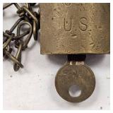 American Padlock, Solid Brass, for US Govt Contract