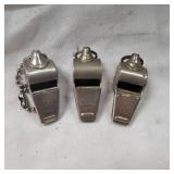 (3) Acme Thunder Vintage Whistles (Solid Brass)