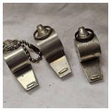 (3) Acme Thunder Vintage Whistles (Solid Brass)