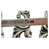 (8) Vintage Brødrene Mylius Tele Pattern Sterling Demitasse Spoons / 830S Silver Antique Brodrene Mylius Tele Pierced Demitasse Spoon