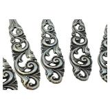 (8) Vintage Brødrene Mylius Tele Pattern Sterling Demitasse Spoons / 830S Silver Antique Brodrene Mylius Tele Pierced Demitasse Spoon