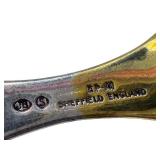 Vintage Embossed English Sheffield Berry Spoon / Sheffield England Scalloped Berry Server EPNS Silver and Gold Wash