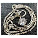 Sparkling Cubic Zirconia and Sterling Necklace