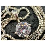 Sparkling Cubic Zirconia and Sterling Necklace