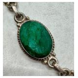 Sterling Silver Green Spinel Pendant Necklace 18 - 20 Inches Adjustable