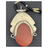 Vintage Tuareg Necklace / Vintage Silver and Carnelian Tuareg Necklace