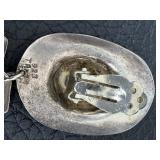 Vintage Sterling Silver Sombrero Hat Necklace and Vintage Sterling Silver Cowboy Clip Dangle Earrings