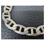 Pair of Large Link Sterling Silver Bracelets and a Sterling Silver Necklace including a Sterling Silver Mariner