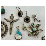 Assorted Vintage Sterling Silver and Silver Jewelry Items