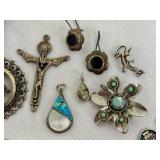 Assorted Vintage Sterling Silver and Silver Jewelry Items