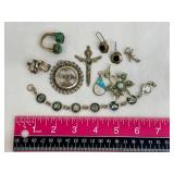 Assorted Vintage Sterling Silver and Silver Jewelry Items