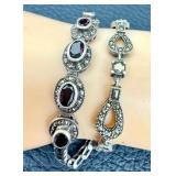 Two Sterling Silver and Marcasite Bracelets