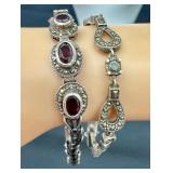 Two Sterling Silver and Marcasite Bracelets