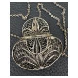 Filagree Purse Pendant Necklace