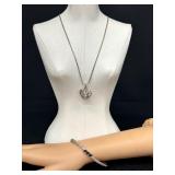 Sterling Silver Bracelet and Brighton Heart Shaped Necklace