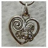 Sterling Silver Bracelet and Brighton Heart Shaped Necklace