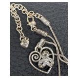 Sterling Silver Bracelet and Brighton Heart Shaped Necklace
