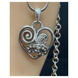 Sterling Silver Bracelet and Brighton Heart Shaped Necklace