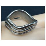 Vintage Sterling Silver and Silver Cuff Bracelet and Rings