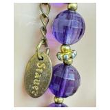 Three Strands of Purple Beaded Necklaces including an Amethyst Faceted Beaded Necklace with Sterling Clasp