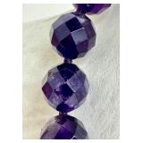 Three Strands of Purple Beaded Necklaces including an Amethyst Faceted Beaded Necklace with Sterling Clasp
