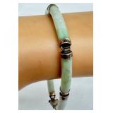 Vintage Sterling Silver and Jade Bracelet