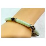 Vintage Sterling Silver and Jade Bracelet