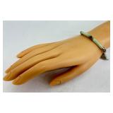 Vintage Sterling Silver and Jade Bracelet