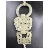 Vintage Chinese Carved Jade and Agate Necklace