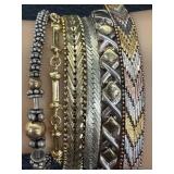 Five Sterling Silver Bracelets including Two Tone Sterling Silver Bracelets