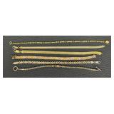 Five Sterling Silver Bracelets including Two Tone Sterling Silver Bracelets