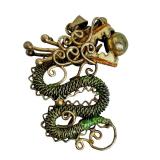 (2) Rare Vintage Chinese Export Silver Enamel Dragon Pendants