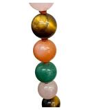 Vintage Hand Knotted Chinese Agate and Jade Beaded Necklace