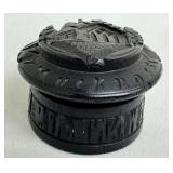 Antique Irish Hardwood Carved Bog Box / Antique Irish Miniature Carved Hardwood Bog Box from Muck Rock