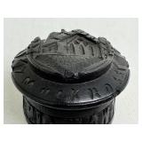 Antique Irish Hardwood Carved Bog Box / Antique Irish Miniature Carved Hardwood Bog Box from Muck Rock